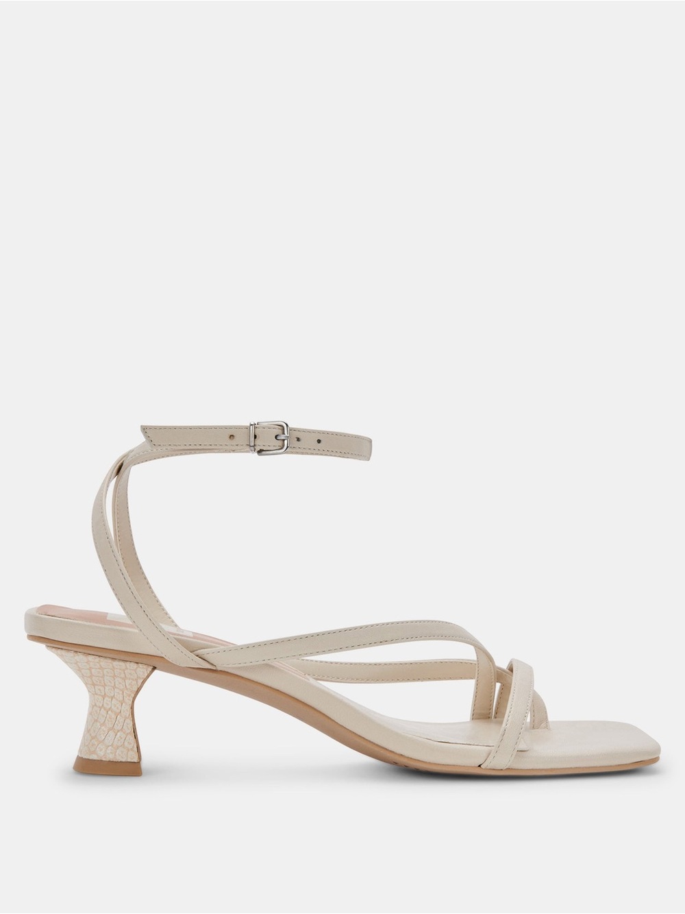 Dolce Vita Cream Strappy Mid-Heel Sandals